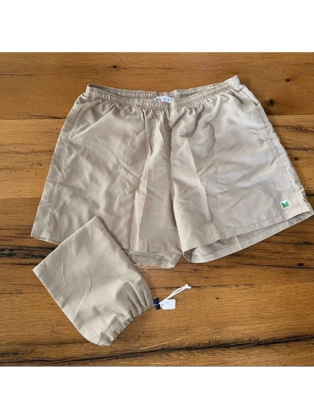 Magill Los Angeles Jeffrey Hybrid Trunks Beige Swim Shorts Size XL NWT